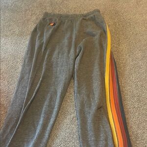 Adidas Gray Track Pants with Striped Side